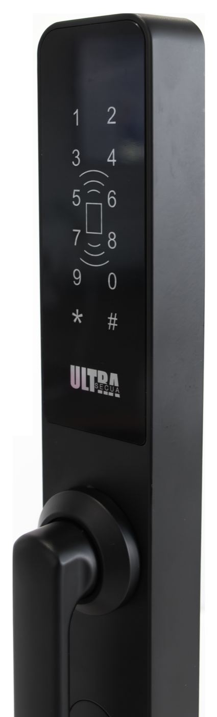 McGrath Ultra-Secua screen door smart lock, matt black, keypad and card reader